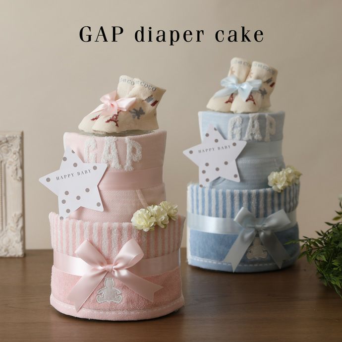 出産祝い おむつケーキ GAP オーガニックコットン タオル ソックス ...